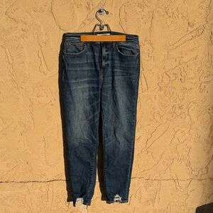 Stylish Dark Blue Women's Cropped Jeans